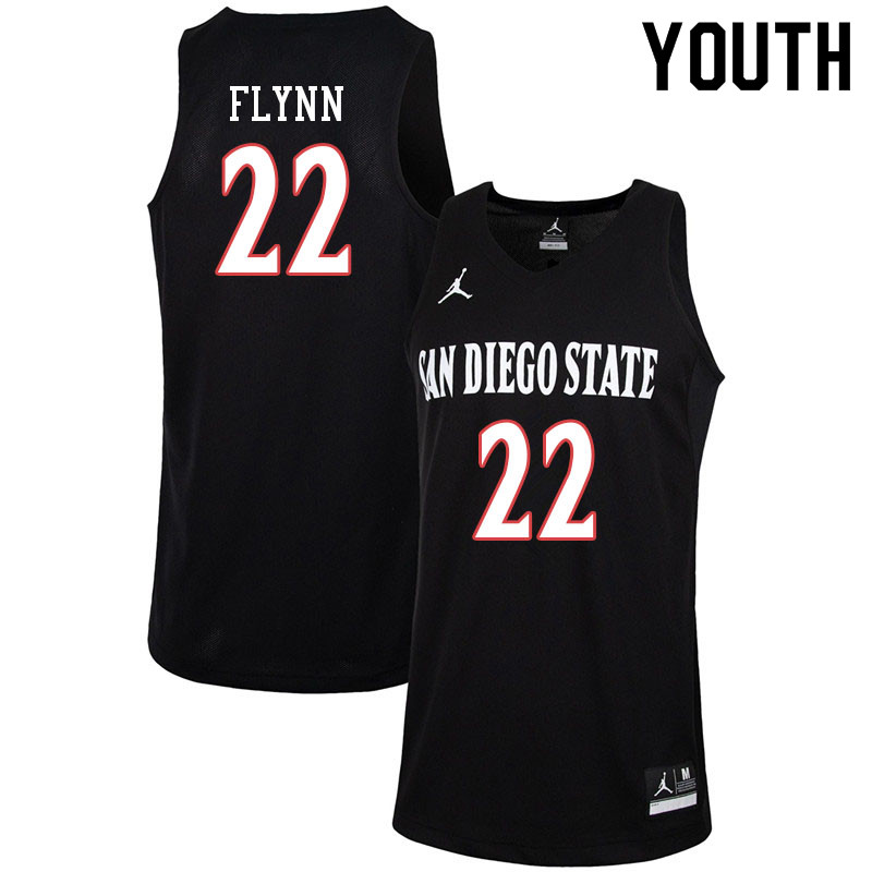 Jordan Brand Youth #22 Malachi Flynn San Diego State Aztecs College Basketball Jerseys-Black